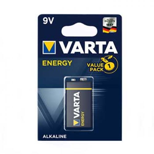 Pilha Alcalina Varta Energy 6LR61 9V 530mAh - 1un , VARTA , 1961025 , 4008496626656